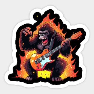 gorilla mucisian Sticker